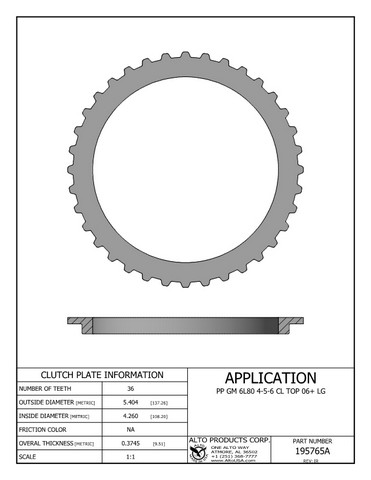 Alto Products Corp 195765A 