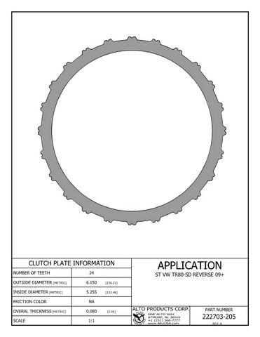 Alto Products Corp 222703-205 Steel Clutch For VOLKSWAGEN