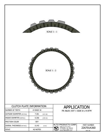 Alto Products Corp 226701A360 Friction Clutch For HYUNDAI, KIA