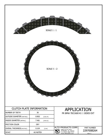 Alto Products Corp 229700B264 Friction Clutch For BMW