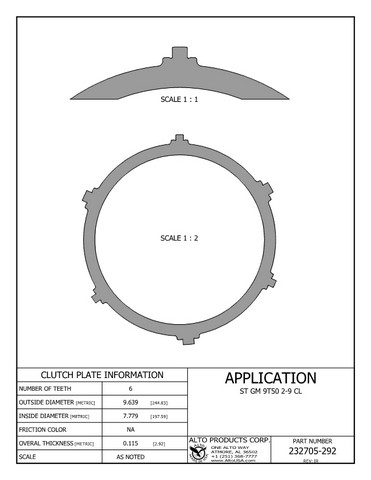 Alto Products Corp 232705-292 Steel Clutch For FORD,GM