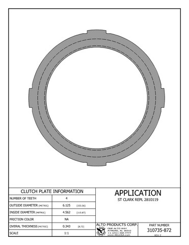Alto Products Corp 310735-872 