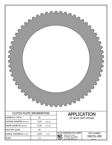 Alto Products Corp 330731-200 
