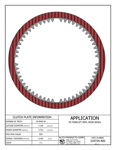 Alto Products Corp 334724-400 