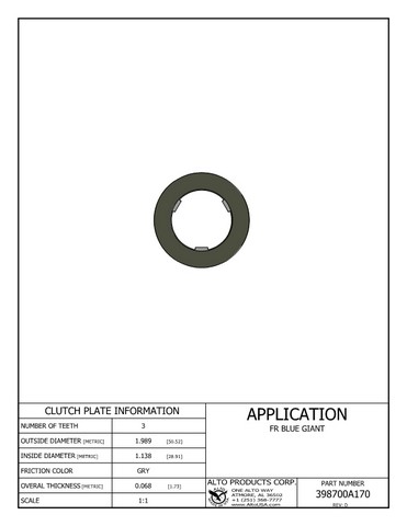 Alto Products Corp 398700A170 
