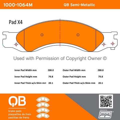 Quality-Built 1000-1064M Disc Brake Pad Set For CHEVROLET,GMC