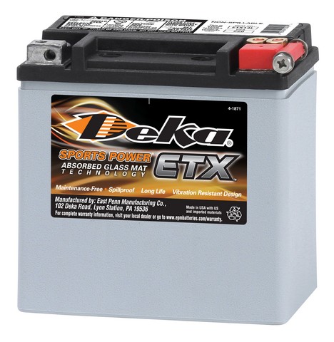 Deka ETX14L Vehicle Battery For BUELL,CAN-AM,HARLEY DAVIDSON,SNAPPER