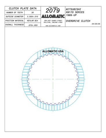Allomatic 512079 Friction Plates For HYUNDAI / KIA,MITSUBISHI
