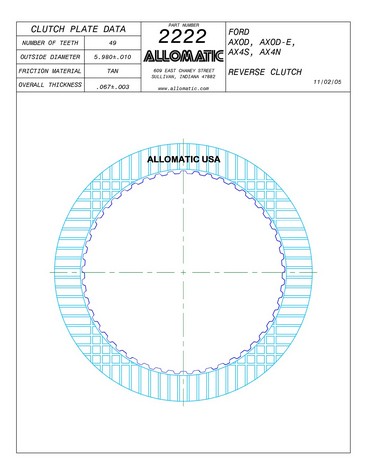 Allomatic 512222 Friction Plates For FORD