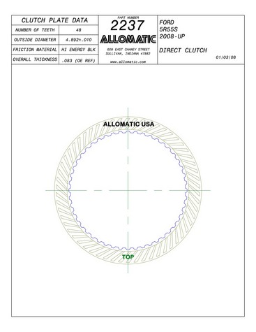 Allomatic 512237 Friction Plates For FORD