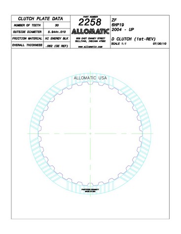 Allomatic 512258 Friction Plates For ZF