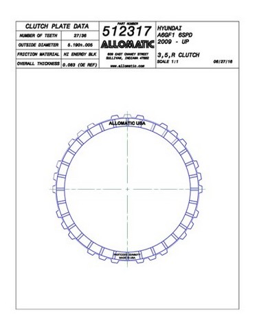 Allomatic 512317 Friction Plates For HYUNDAI / KIA