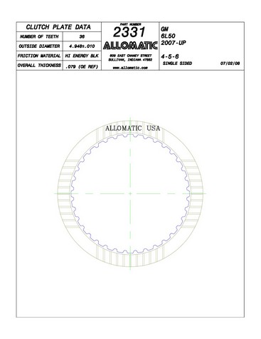 Allomatic 512331 Friction Plates For GM
