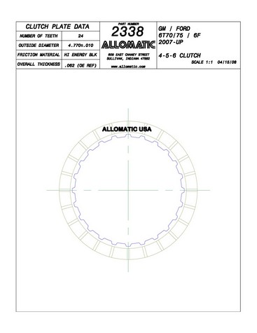 Allomatic 512338 Friction Plates For FORD / GM