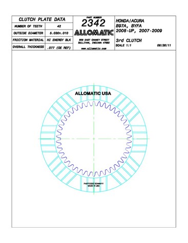 Allomatic 512342 Friction Plates For HONDA / ACURA