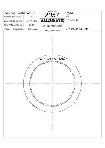 Allomatic 512357 Friction Plates For FORD
