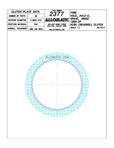 Allomatic 512377 Friction Plates For FORD