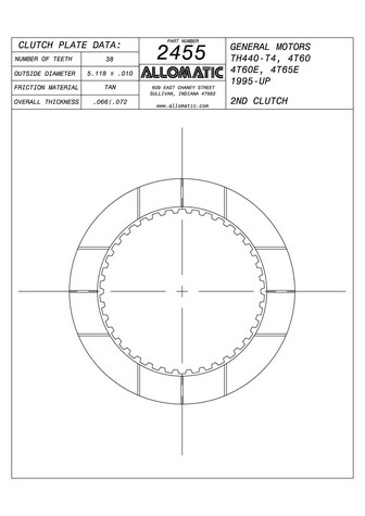 Allomatic 512455 Friction Plates For GM