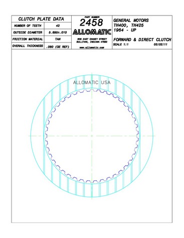 Allomatic 512458 Friction Plates For GM