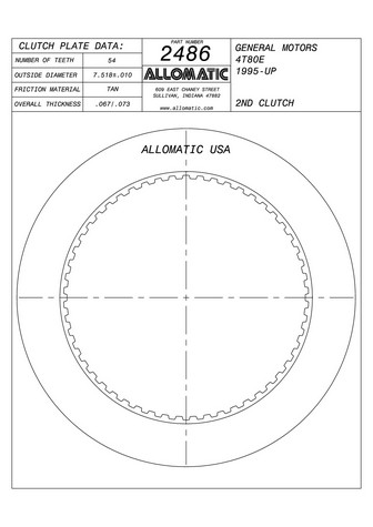 Allomatic 512486 Friction Plates For GM