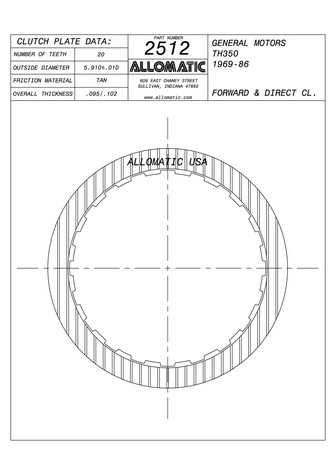 Allomatic 512512 Friction Plates For GM