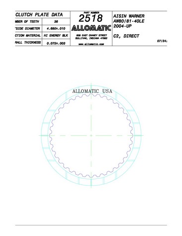 Allomatic 512518 Friction Plates For AISIN WARNER
