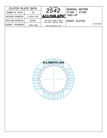 Allomatic 512542 Friction Plates For GM