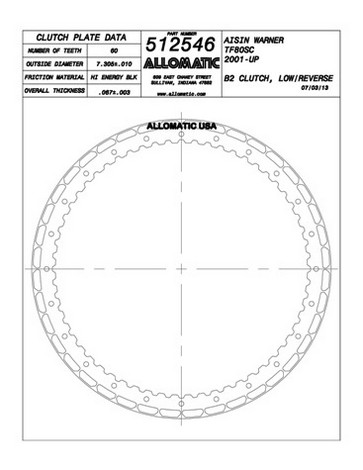 Allomatic 512546 Friction Plates For AISIN WARNER