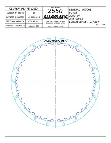 Allomatic 512550 Friction Plates For GM