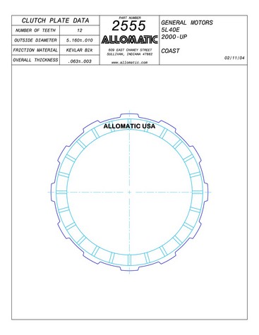 Allomatic 512555 Friction Plates For GM