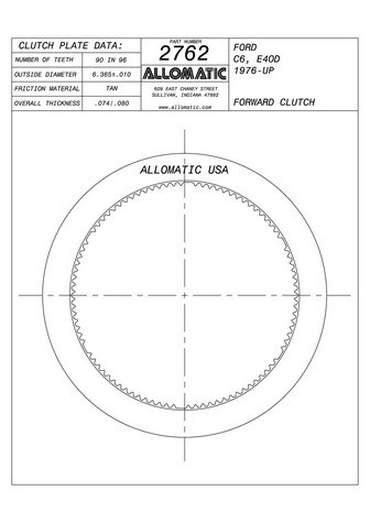 Allomatic 512762 Friction Plates For FORD