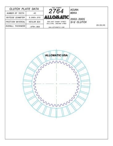 Allomatic 512764 Friction Plates For HONDA / ACURA,SATURN