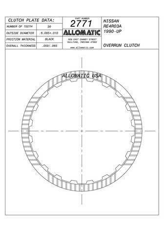 Allomatic 512771 Friction Plates For NISSAN