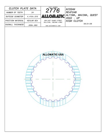 Allomatic 512776 Friction Plates For NISSAN / FORD
