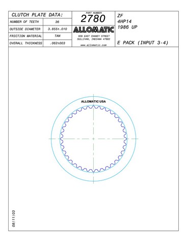 Allomatic 512780 Friction Plates For ZF