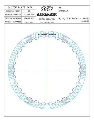 Allomatic 512857 Friction Plates For ZF