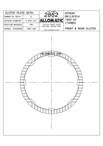 Allomatic 512862 Friction Plates For NISSAN