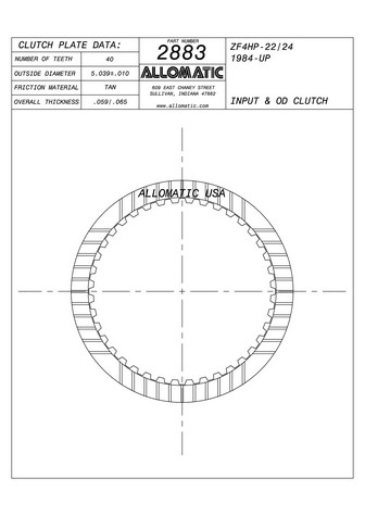Allomatic 512883 Friction Plates For ZF