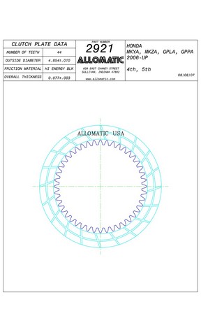 Allomatic 512921 Friction Plates For HONDA / ACURA