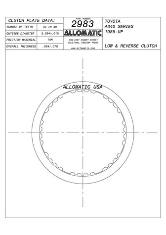 Allomatic 512983 Friction Plates For AISIN WARNER,TOYOTA