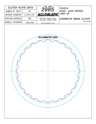 Allomatic 512985 Friction Plates For AISIN WARNER,TOYOTA