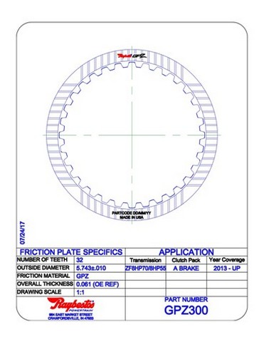 Raybestos Powertrain GPZ300 Friction Plates For ZF / CHRYSLER