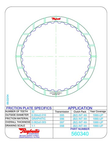 Raybestos Powertrain R560340 Friction Plates For VOLKSWAGEN / AUDI