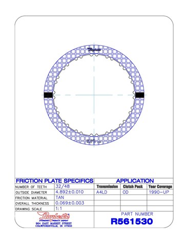 Raybestos Powertrain R561530 Friction Plates For FORD