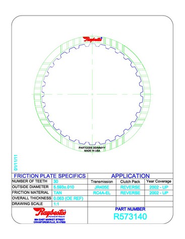 Raybestos Powertrain R573140 Friction Plates For ISUZU / MAZDA