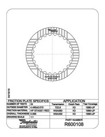 Raybestos Powertrain R600108 Friction Plates For MERCEDES
