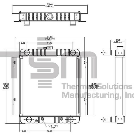 Thermal Solutions Manufacturing 437091S CB / SOLDER ON TANK For AIRPORT TUG
