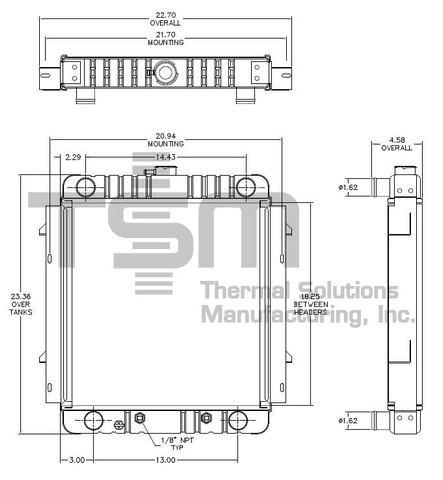 Thermal Solutions Manufacturing 437092S CB / SOLDER ON TANK For AIRPORT TUG
