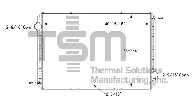 Thermal Solutions Manufacturing 437121P Radiator For INTERNATIONAL,INTERNATIONAL / NAVISTAR
