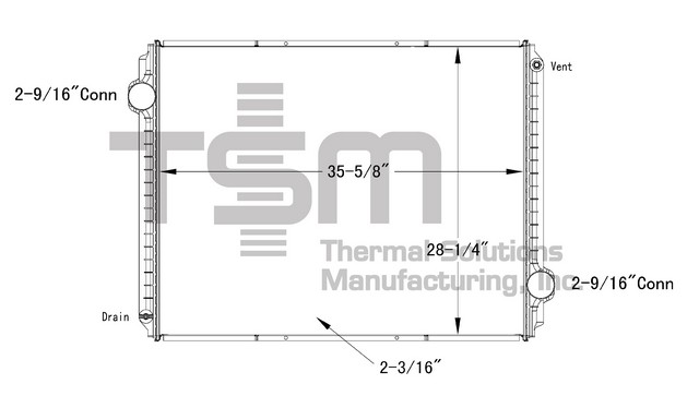 Thermal Solutions Manufacturing 437122P Radiator For IC CORPORATION,INTERNATIONAL,INTERNATIONAL / NAVISTAR